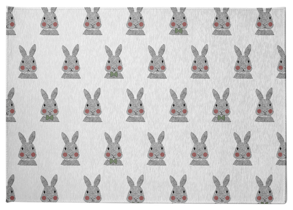 Bunny Fluffle Easter Chenille Rug, Laurel Tree Green, 8'x10'
