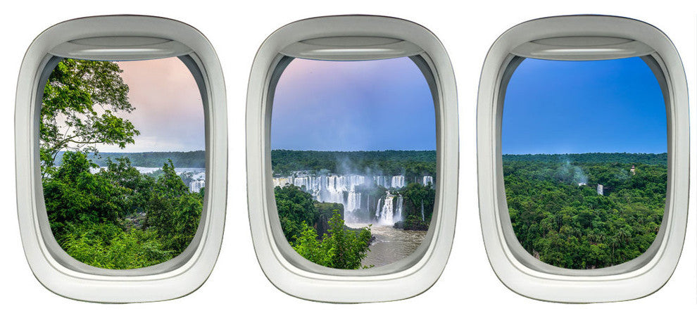 Aviation Window Stickers, Waterfall Wall Art Plane Window Clings