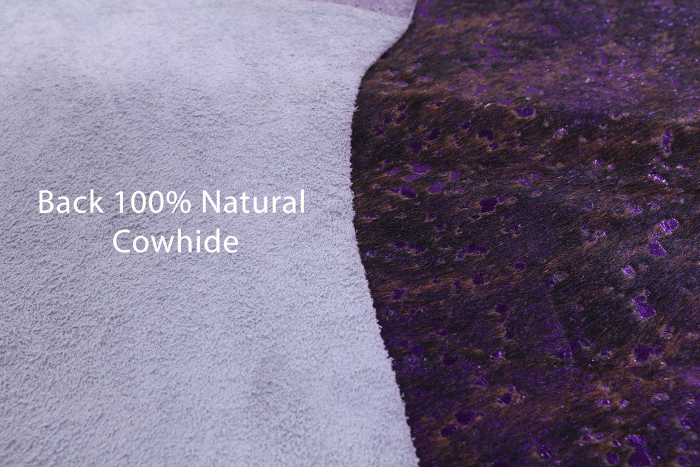 Purple Metallic Cowhide Rug 6' 10" X 6' 1" C2086