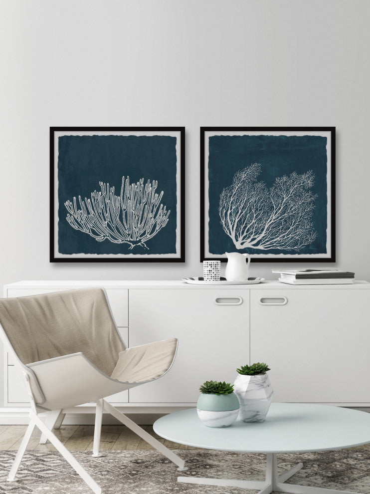 Tropical Corals Diptych, 2-Piece Set, 18x18 Panels