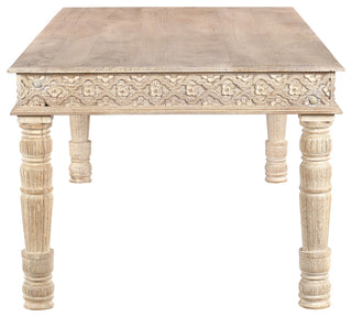 Wiley Carved Dining Table, White, 84" W
