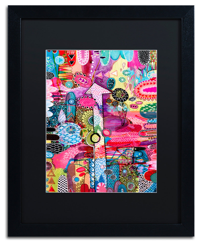 Hello Angel 'Up' Art, Black Frame, Black Mat, 20x16