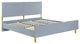 Benzara BM284005 Modern Queen Bed, Panel Headboard, Textured Slate Gray, Gold