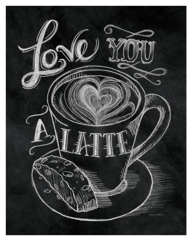 "Love You a Latte" Digital Paper Print by Mary Urban, 22"x26"