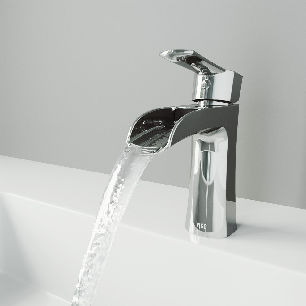 VIGO Paloma 7" H Single Handle Single Hole Bathroom Faucet, Chrome, Without Extras