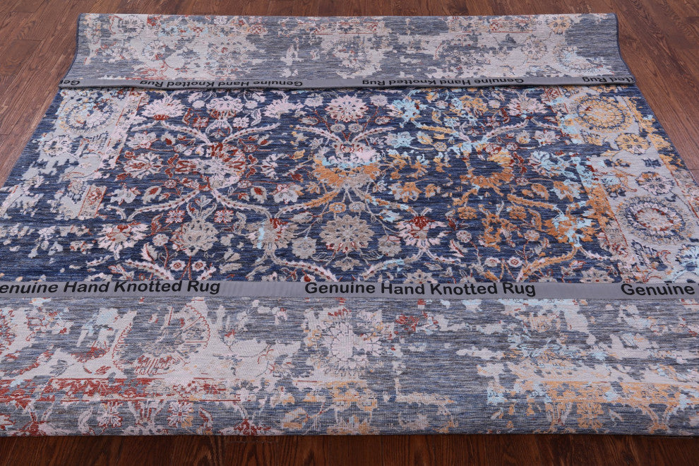 8' 1" X 10' 0" Persian Hand Knotted Wool and Silk Rug Q11794