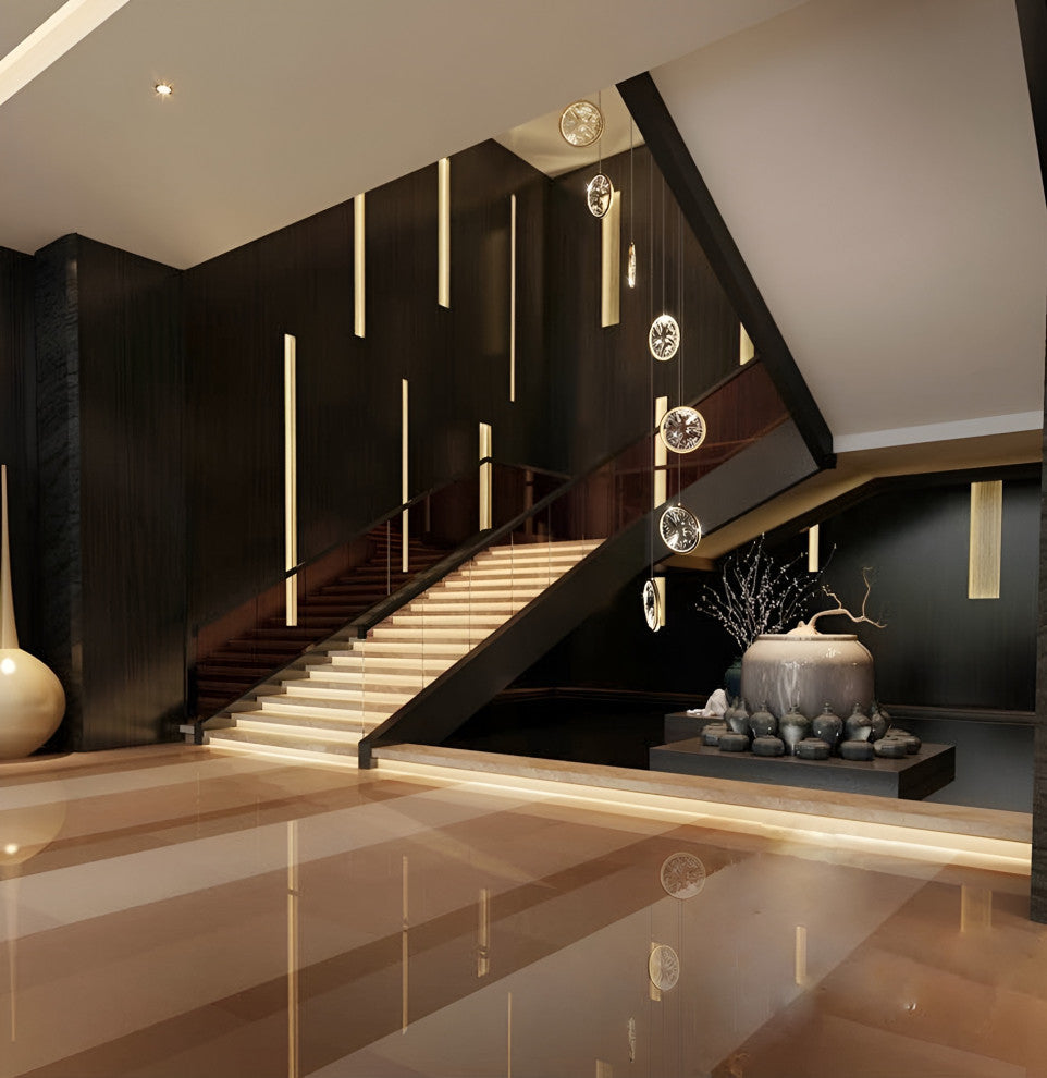 Bezaudun-les-Alpes | Gold Rings Crystal Chandelier, L9