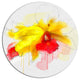 Yellow Iris Flower With Red Splashes, Floral Round Wall Art, 11"