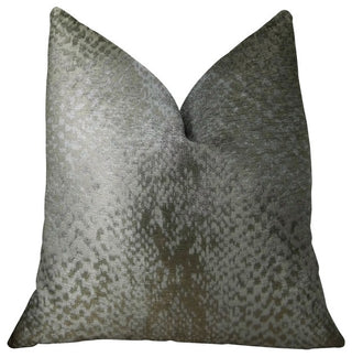 Plutus Hidden World Silver Handmade Throw Pillow, (16" x 16")