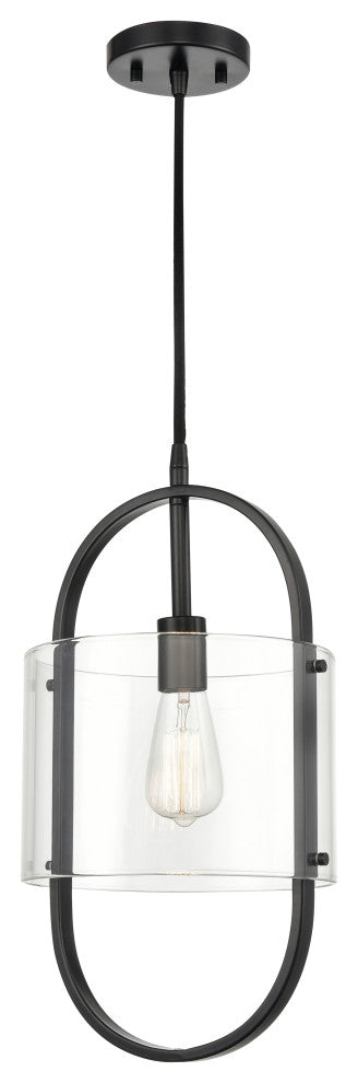 Innovations 371-1P-BK-CL-LED 1-Light Mini Pendant, Matte Black