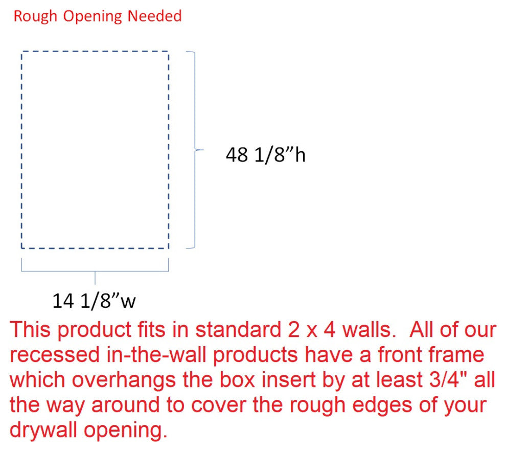 Durham Recessed Unfinished Niche 49.5"h x 15.5"w x 3.5"d