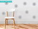 Starburst Fabric Wall Decals, Set of 8, Grey