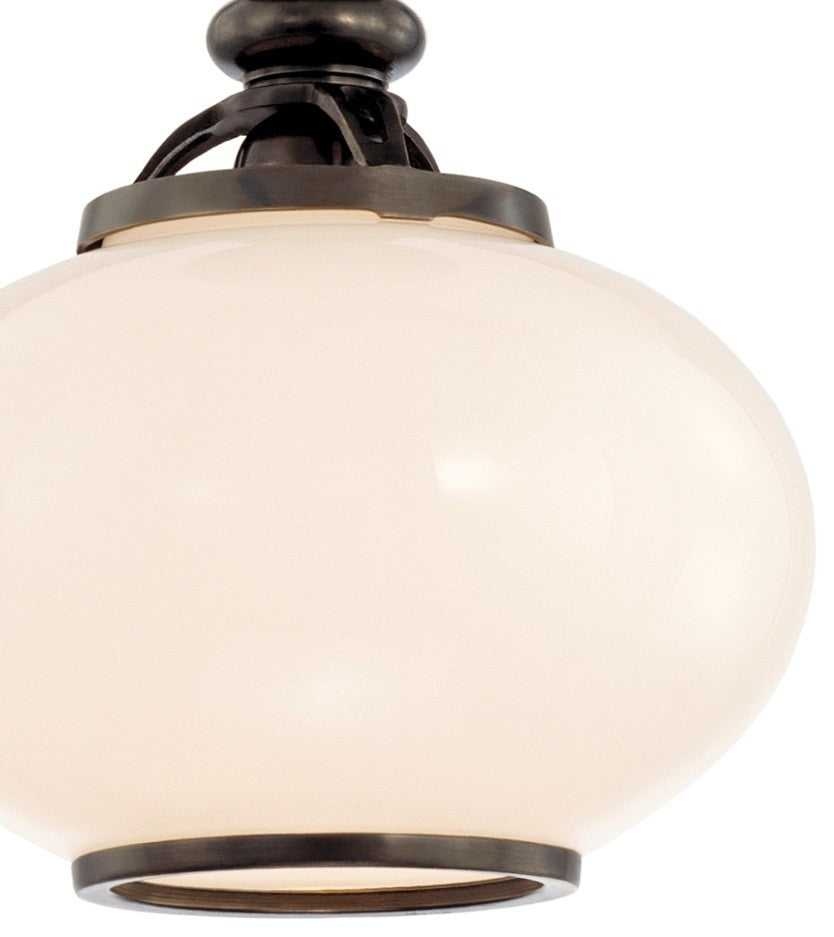 Canton 1-Light Semi Flush, Old Bronze, 9"