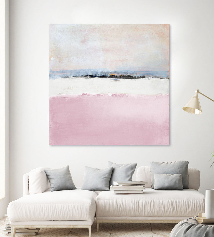 Pink Sea Abstract - 84 x 84 by Lanie Loreth