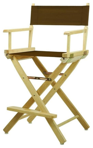 24" Director's Chair, Natural Frame, Brown Canvas