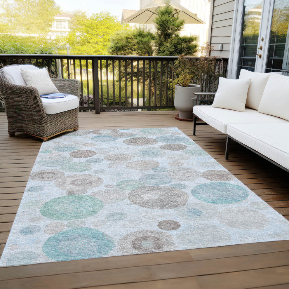 Machine Washable Indoor/Outdoor Chantille ACN1896 Sky 10' x 14' Rug