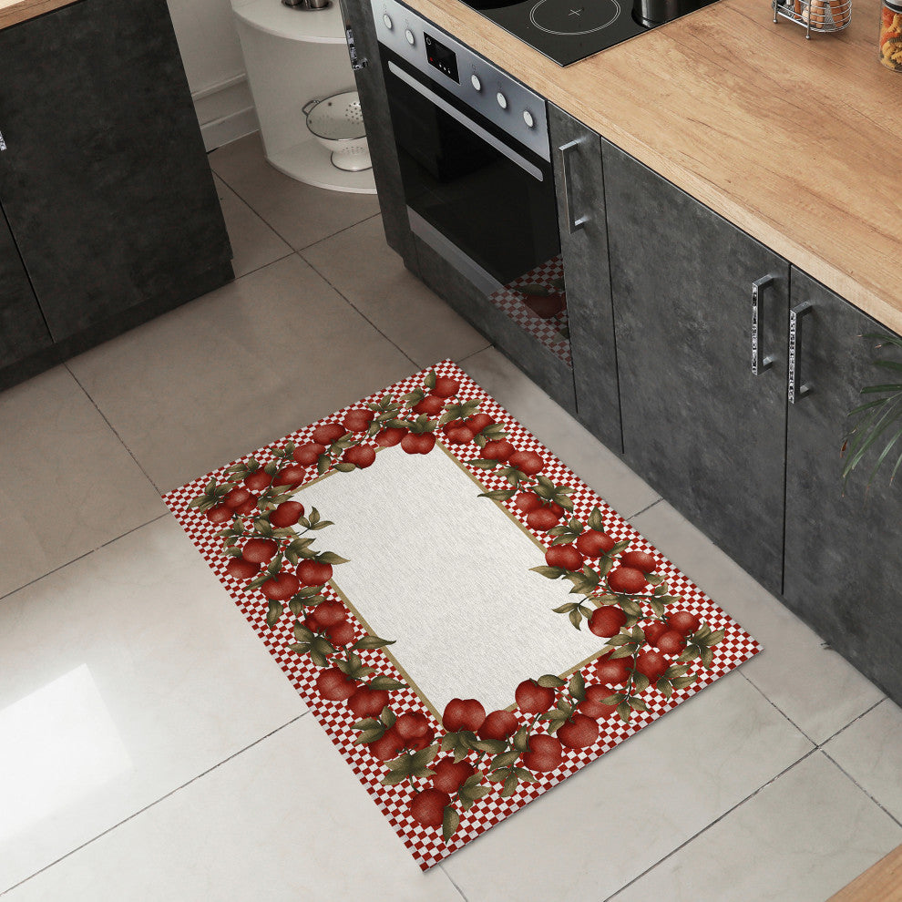 Indoor/Outdoor Kendall KE9 Red Machine Washable 1'8" x 2'6" Rug