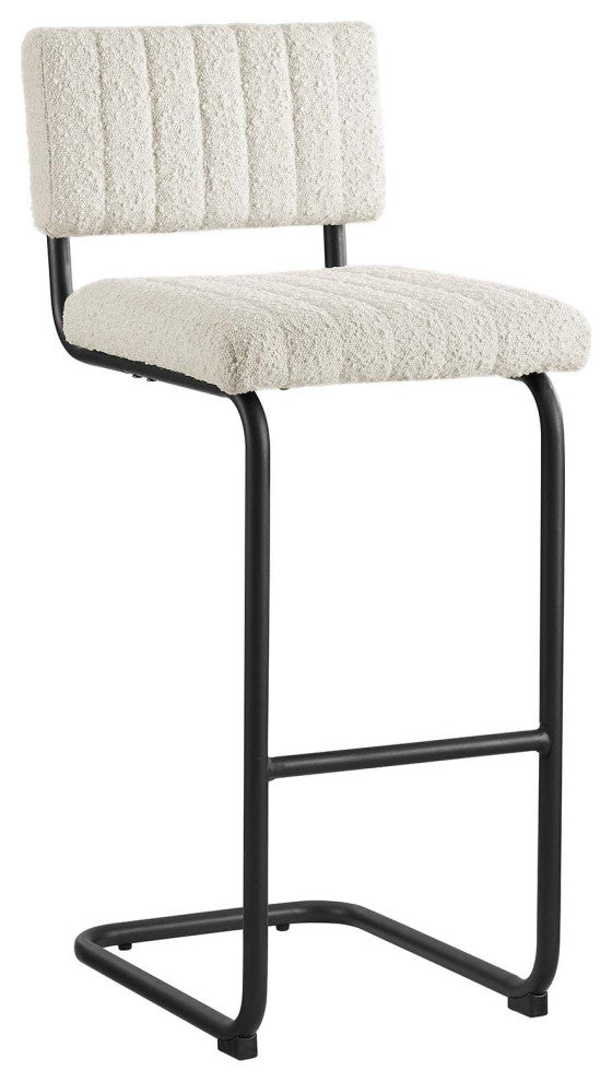 Parity Boucle Bar Stools, Set of 2, Black Ivory