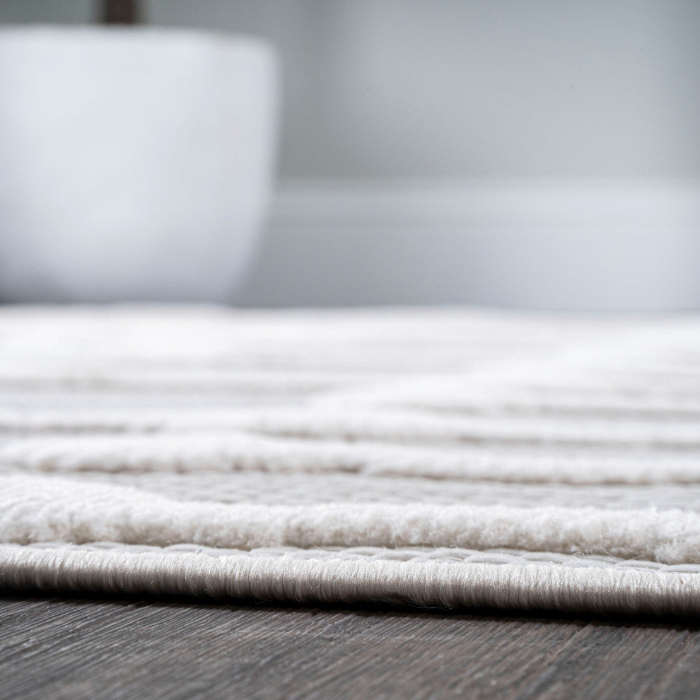 Peralta Moroccan Diamond Indoor/Outdoor Ivory 3 ft. x 5 ft. Area Rug