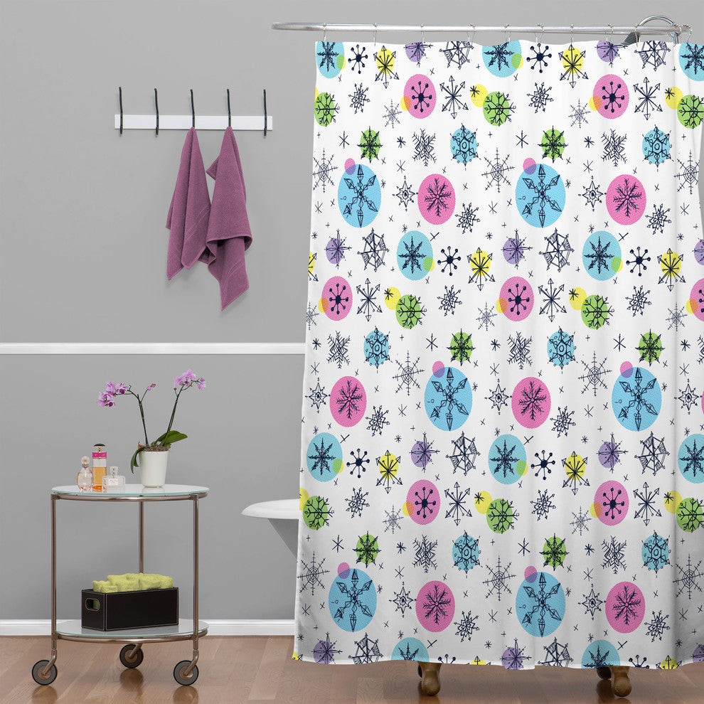 Deny Designs Sam Osborne Snowflake Doodles Shower Curtain