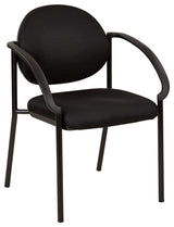Stack Chairs With Arms, Padded Seat and Back With Black Frame