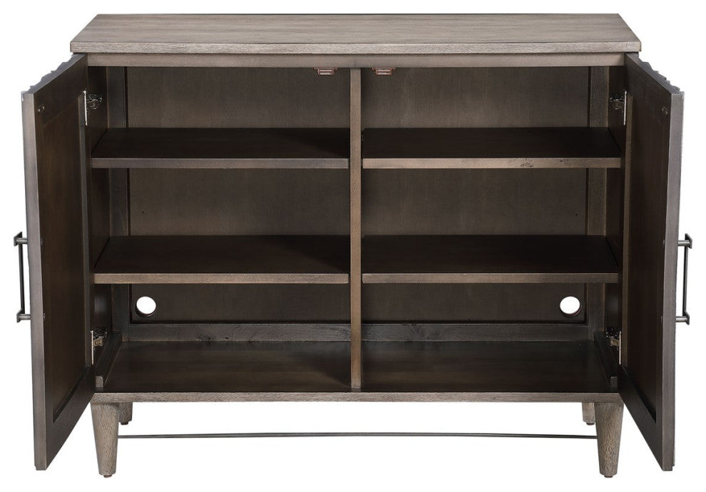 Uttermost Shield Gray Oak 2 Door Cabinet 25085