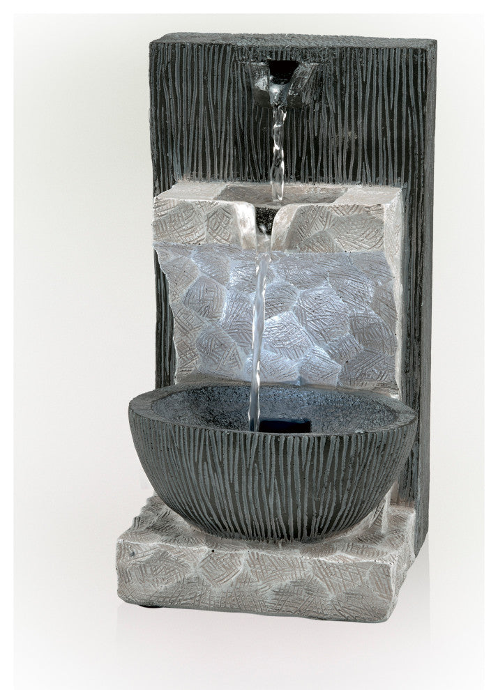 Modern Cascading Tabletop Fountain with LED Lights