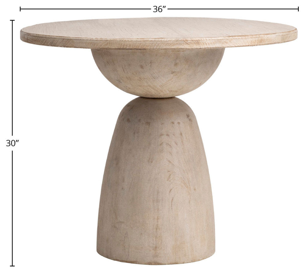 Balak Round Modern Hourglass Bistro Dining Table, White