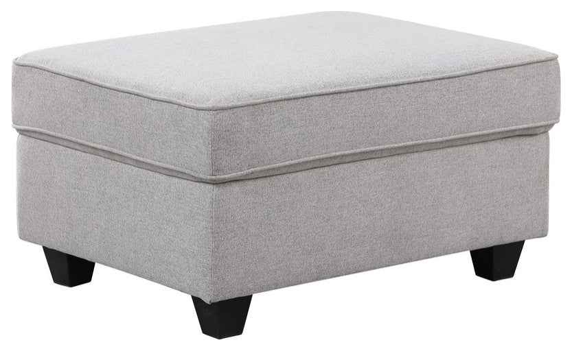 Leo Light Gray Linen 7Pc Modular L-Shape Sectional Chaise, Ottoman, 89121-14