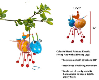 Hanging Ant Ornament With Kinetic Spinning Legs