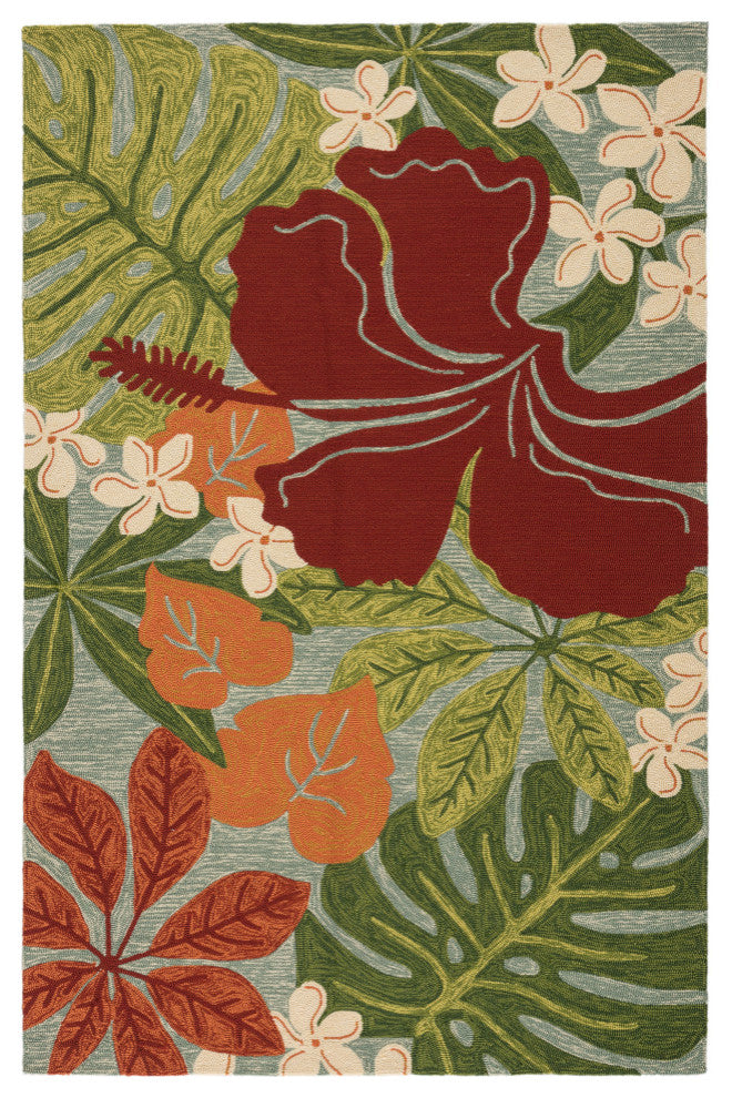 Jaipur Living Luau Indoor/Outdoor Floral Multicolor/Blue Area Rug, 7'6"x9'6"