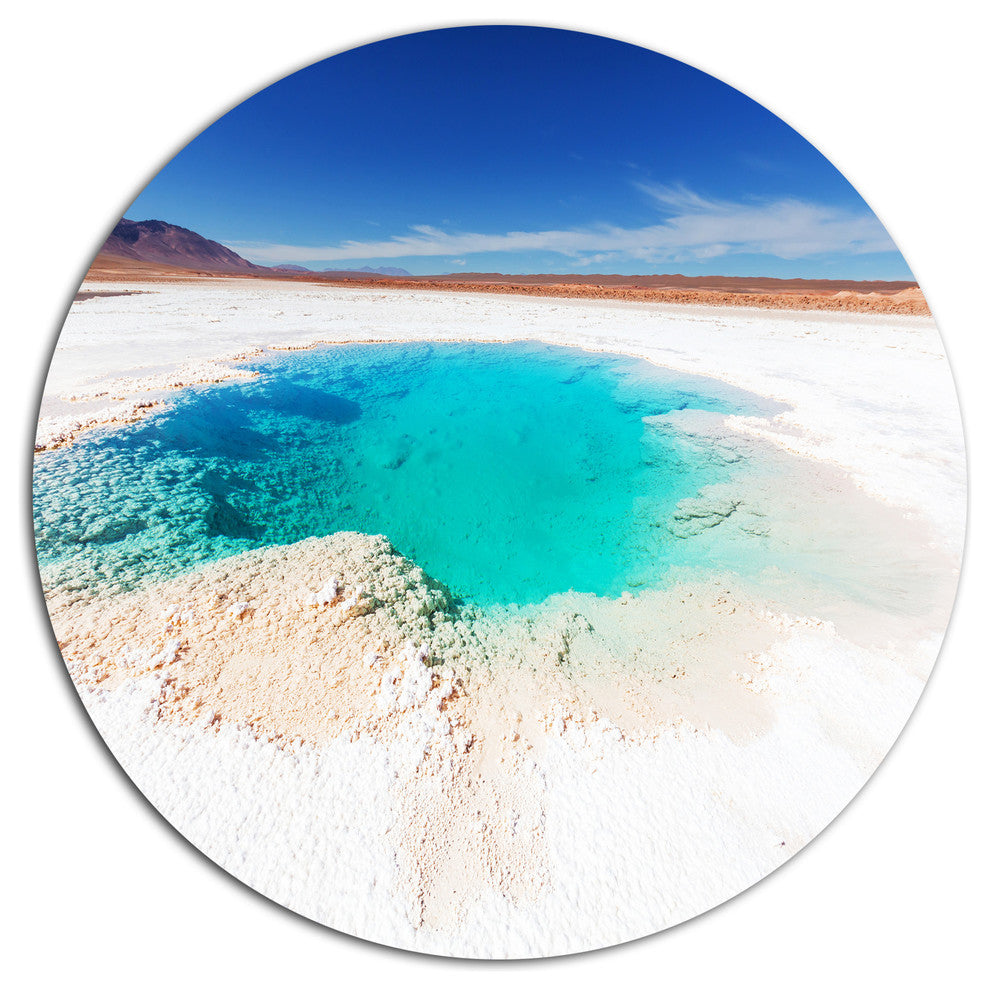 Beautiful Salinas Lake In Argentina, Landscape Round Wall Art, 23"