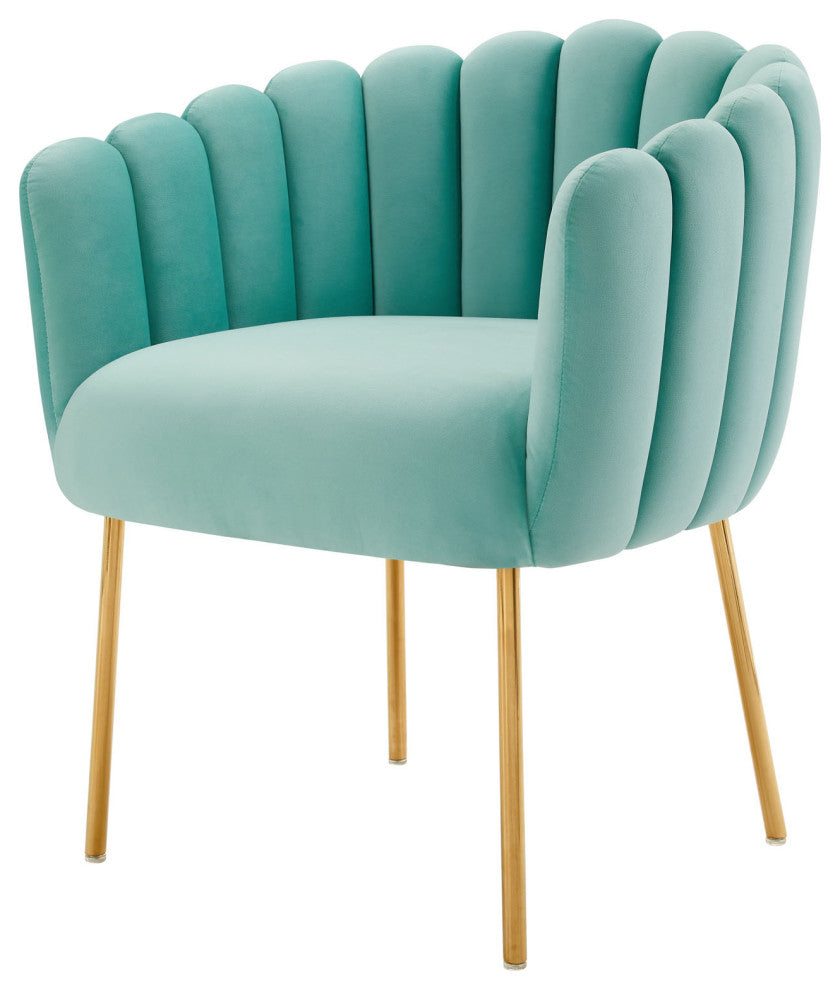 Armchair Accent Tufted Chair, Blue, Velvet, Modern, Mid Century Hotel Lounge