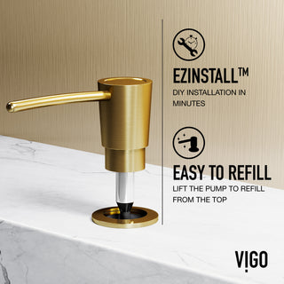 VIGO 10 oz. 1.5" W Kitchen Soap Dispenser, Matte Gold