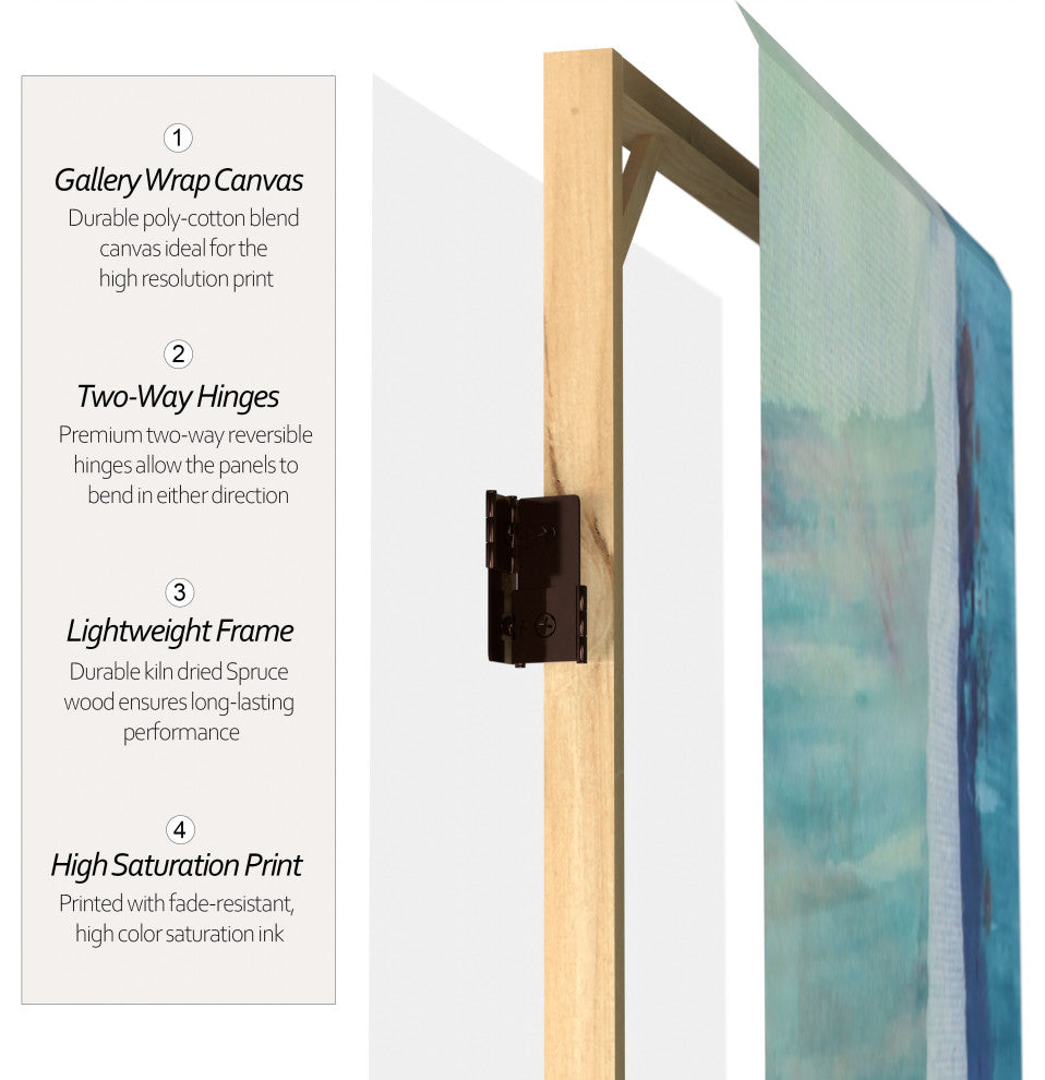 5' Tall Ocean Dance Canvas Room Divider