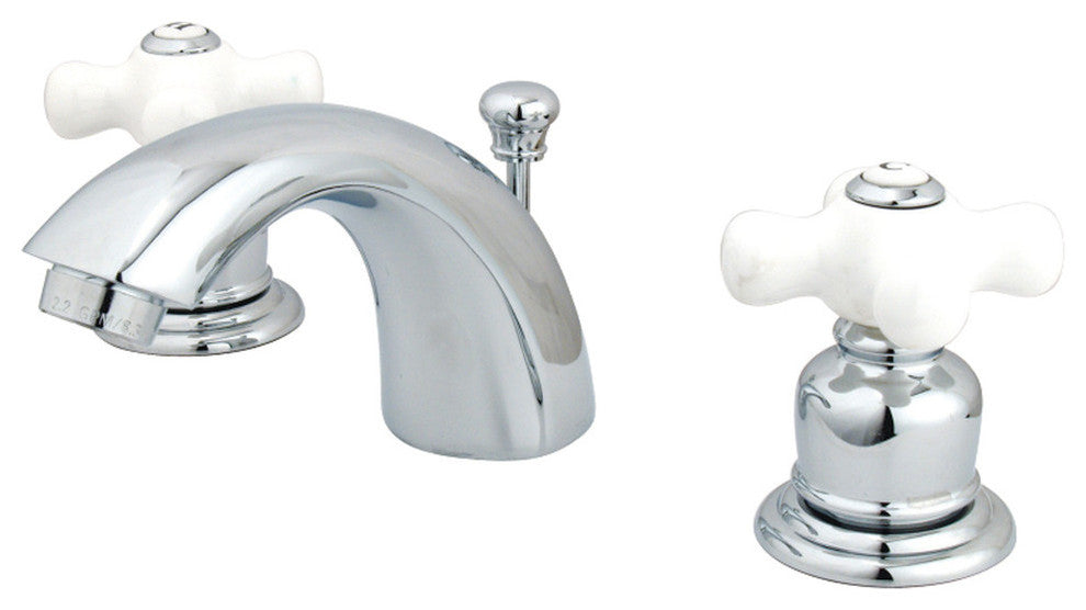 Victorian Widespread Bathroom Faucet, Polished Chrome