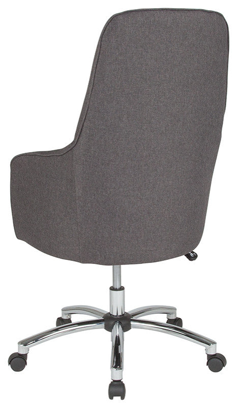 Albi Home And Office Upholstered High Back Chair In Dark Gray Fabric