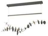 Lily LED Pendant, Natural Iron, Modern Brass, Standard Height
