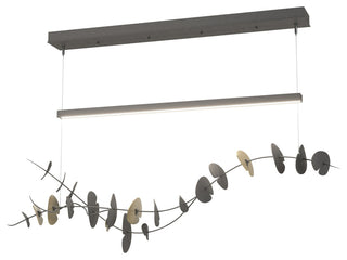 Lily LED Pendant, Natural Iron, Modern Brass, Standard Height