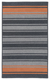 Frazada Stripe FZ29 Charcoal /Orange Stripes Area Rug, Rectangular 6'x9'