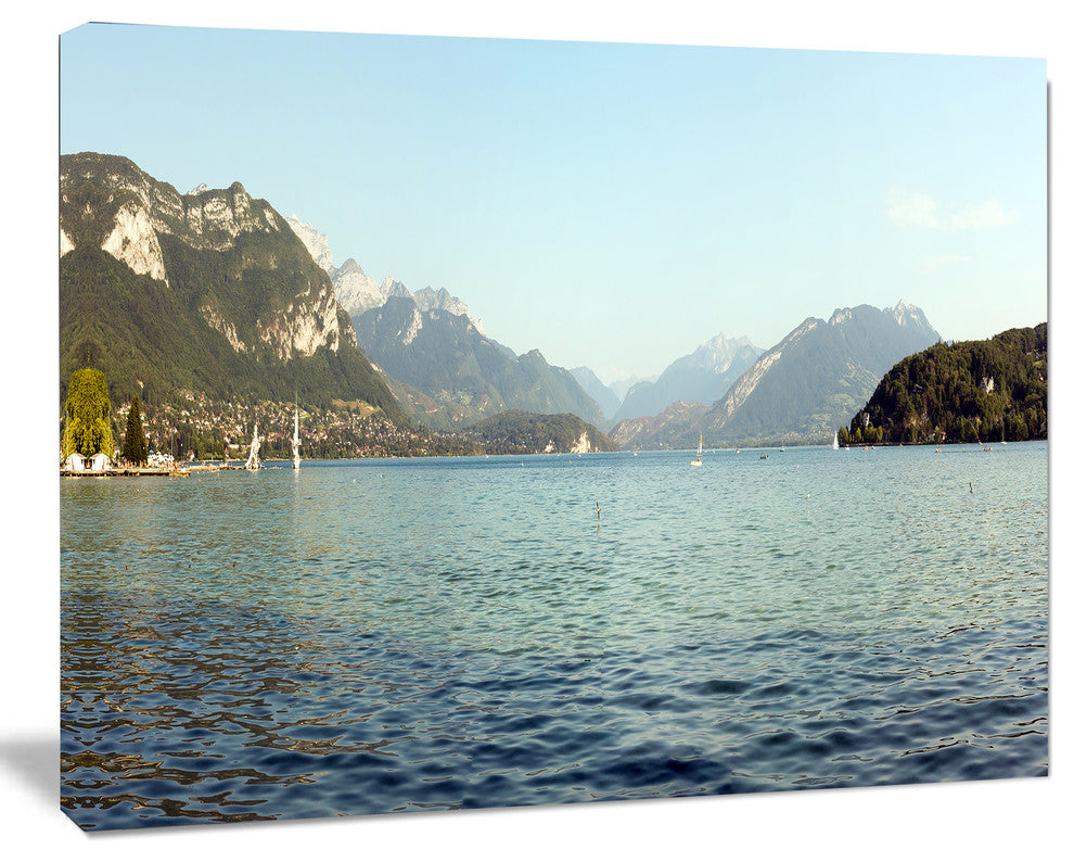 Annecy Lake France Panorama, Landscape Canvas Art Print, 60x40
