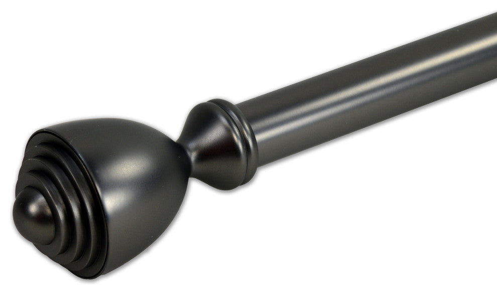86"-144" Urn Finial Rod Set, Black
