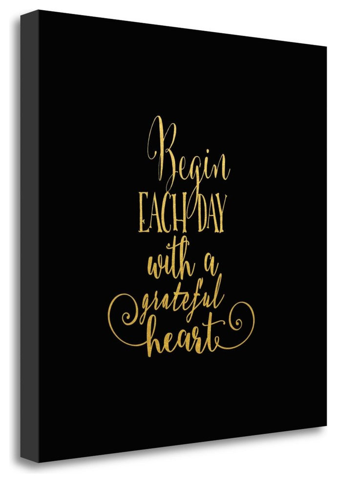 "Begin Each Day Arrow" By Tara Moss, Giclee Print on Gallery Wrap Canvas