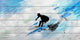 "White Surf Riding" Painting Print on White Wood, 40"x20"