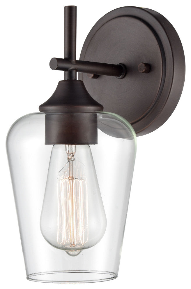 Ashford Collection 1-LIght 5" Rubbed Bronze Bathroom Wall Sconce