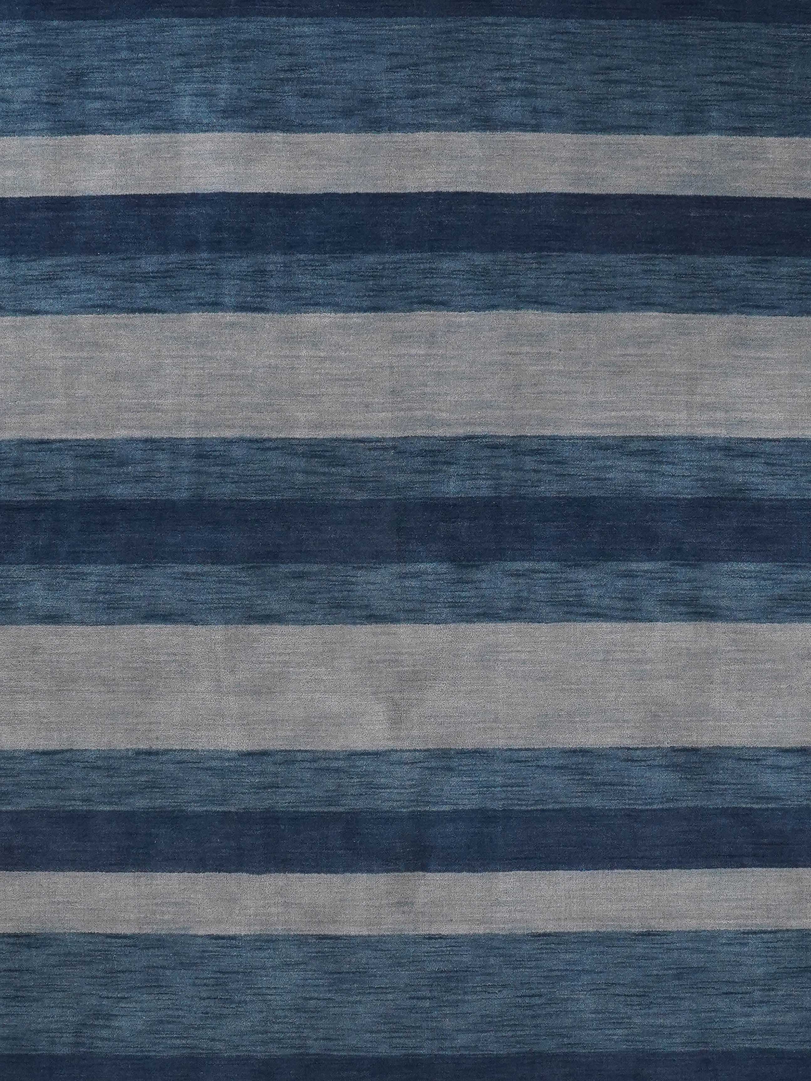 HAND KNOTTED LOOM WOOL ECO-FRIENDLY AREA RUGS-Rectangle,Blue,Contemporary, [Square] 10'x10'