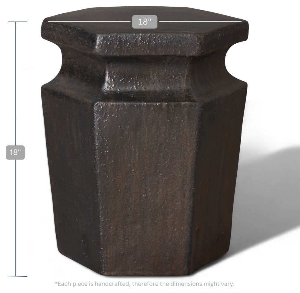 Metallic Hexagon Garden Stool