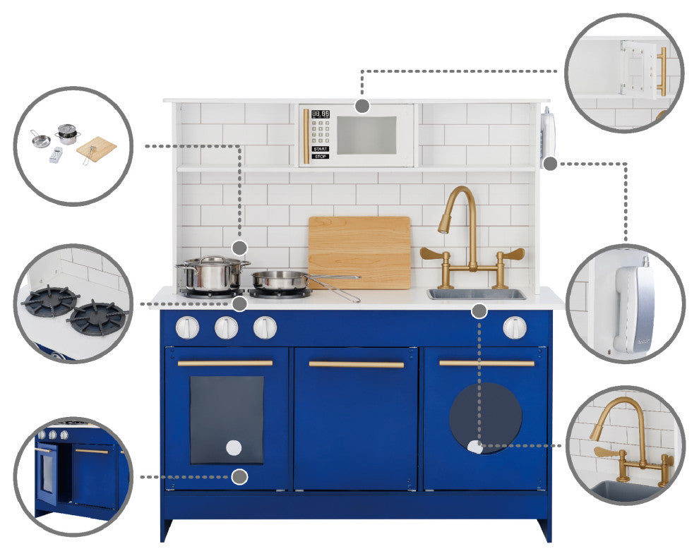 Little Chef Berlin Modern Play Kitchen, White