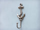 Brushed Nickel Anchor and Rope With Hook 7"