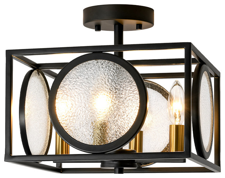Modern Farmhouse 4- Light Square Water Glass Semi Flush Mount